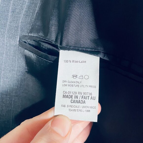 Vintage Ralph Lauren Chaps Suit Mens 44R Gray Wool 2 Piece Pinstripe 38x31 - Picture 9 of 16